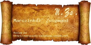 Marczinkó Zsigmond névjegykártya